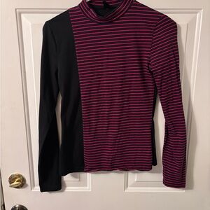 Striped Black and Pink Women's Top